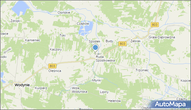 mapa Ruda Szostkowska, Ruda Szostkowska na mapie Targeo